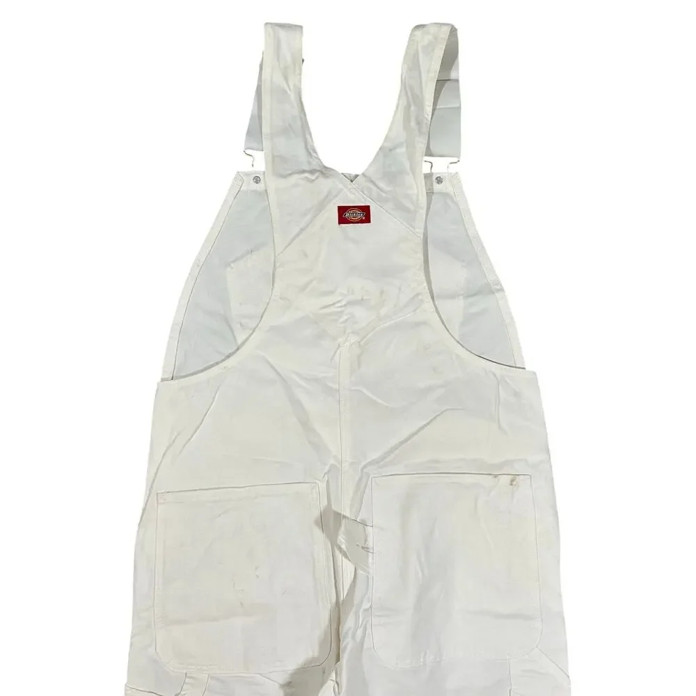 Dickies Painter Bib Overalls Men’s 32x30 White Cotton Workwear Streetwear